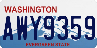 WA license plate AWY9359
