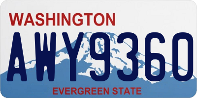 WA license plate AWY9360