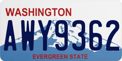 WA license plate AWY9362