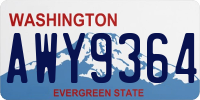 WA license plate AWY9364