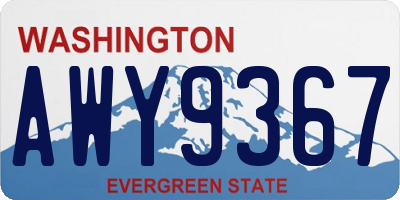 WA license plate AWY9367