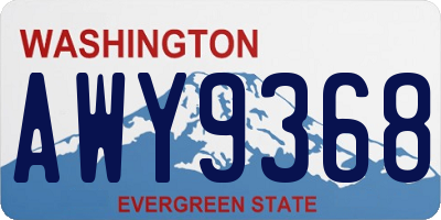 WA license plate AWY9368