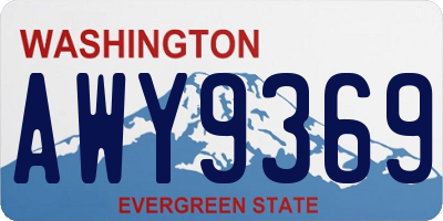 WA license plate AWY9369