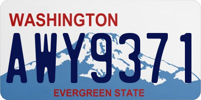 WA license plate AWY9371