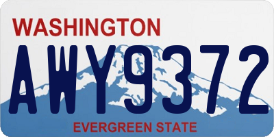 WA license plate AWY9372