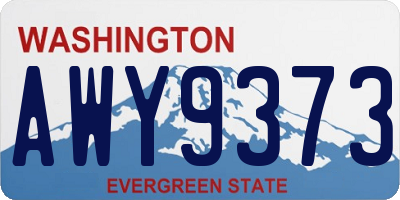 WA license plate AWY9373