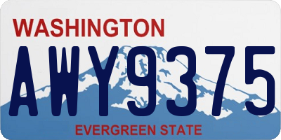 WA license plate AWY9375