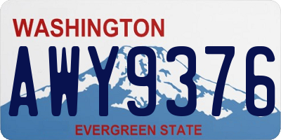 WA license plate AWY9376