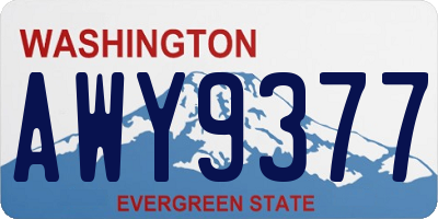 WA license plate AWY9377