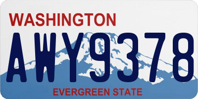 WA license plate AWY9378