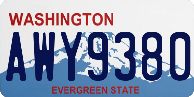 WA license plate AWY9380