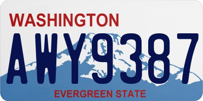 WA license plate AWY9387