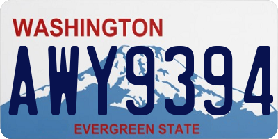 WA license plate AWY9394