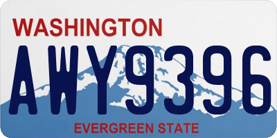 WA license plate AWY9396
