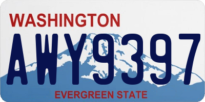 WA license plate AWY9397
