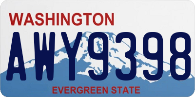 WA license plate AWY9398