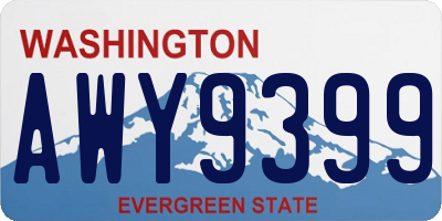 WA license plate AWY9399