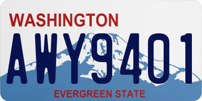 WA license plate AWY9401
