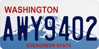 WA license plate AWY9402