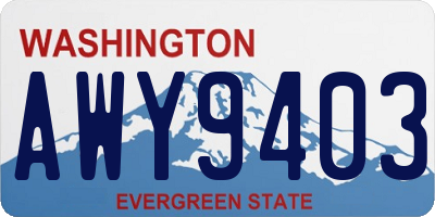 WA license plate AWY9403