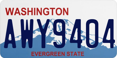 WA license plate AWY9404