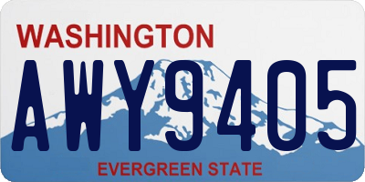 WA license plate AWY9405