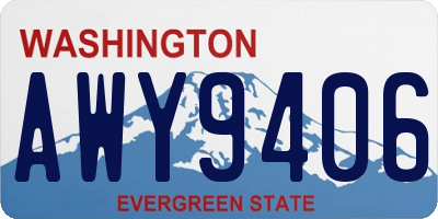 WA license plate AWY9406