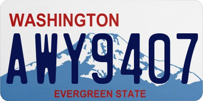 WA license plate AWY9407