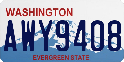 WA license plate AWY9408