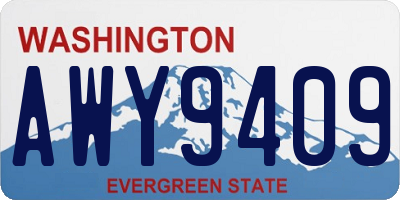 WA license plate AWY9409