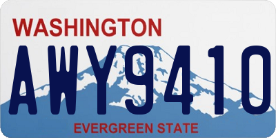 WA license plate AWY9410