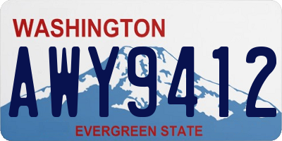 WA license plate AWY9412