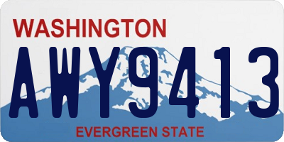 WA license plate AWY9413