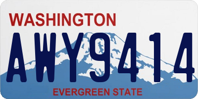 WA license plate AWY9414