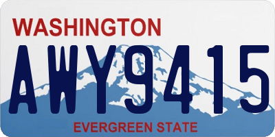 WA license plate AWY9415