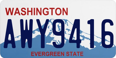 WA license plate AWY9416