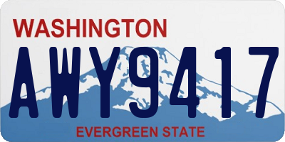 WA license plate AWY9417