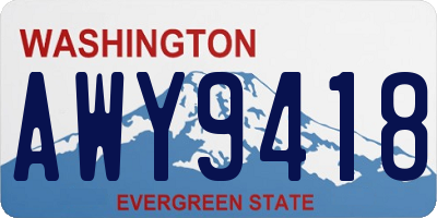WA license plate AWY9418