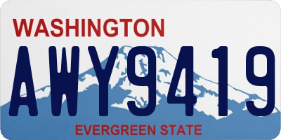 WA license plate AWY9419