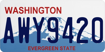 WA license plate AWY9420
