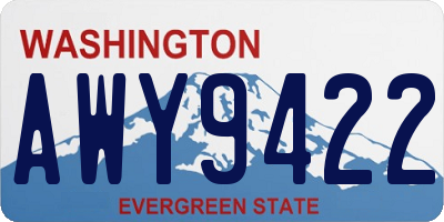 WA license plate AWY9422