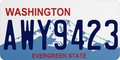 WA license plate AWY9423