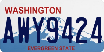 WA license plate AWY9424