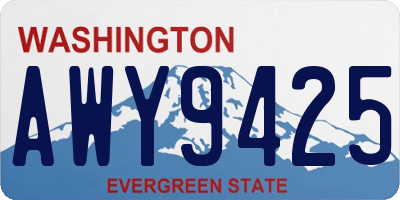 WA license plate AWY9425