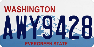 WA license plate AWY9428