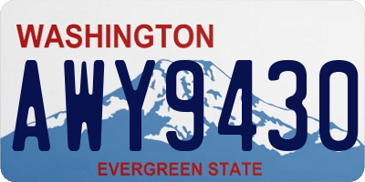WA license plate AWY9430