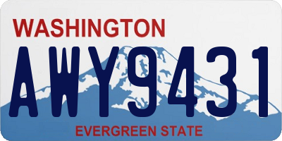 WA license plate AWY9431