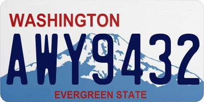 WA license plate AWY9432