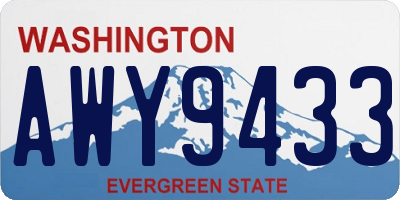 WA license plate AWY9433