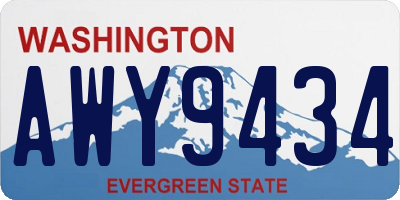 WA license plate AWY9434